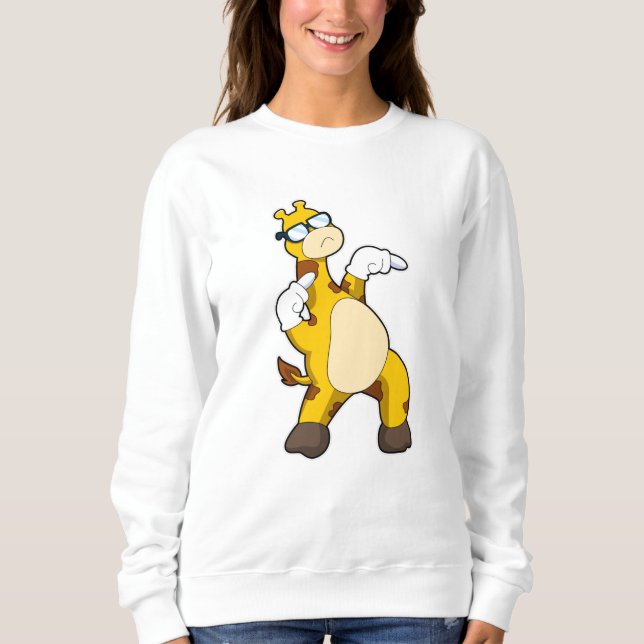 Giraffe with Sunglasses Sweatshirt (Front)