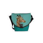 Giraffe with teal background