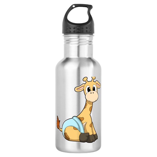 Giraffe with Underpants 710 Ml Water Bottle (Front)