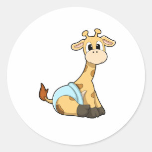 Giraffe with Underpants Classic Round Sticker