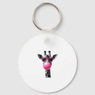 Giraffe Women Giraffe Face with Sunglasses Wild An Key Ring