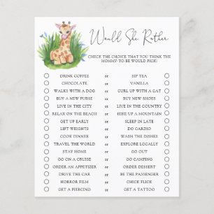 Giraffe  / Would She Rather Baby Shower Game