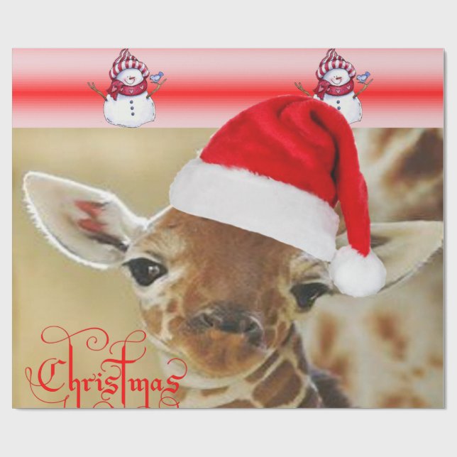 Giraffe Wrapping Paper Christmas (Flat)