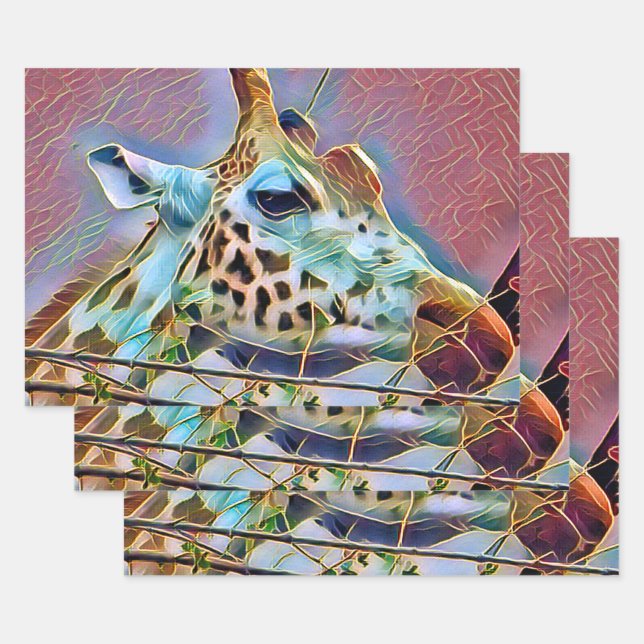 GIRAFFE   WRAPPING PAPER SHEET (Set)
