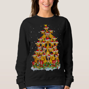 Giraffe Xmas Lights Santa Giraffe Christmas Tree Sweatshirt