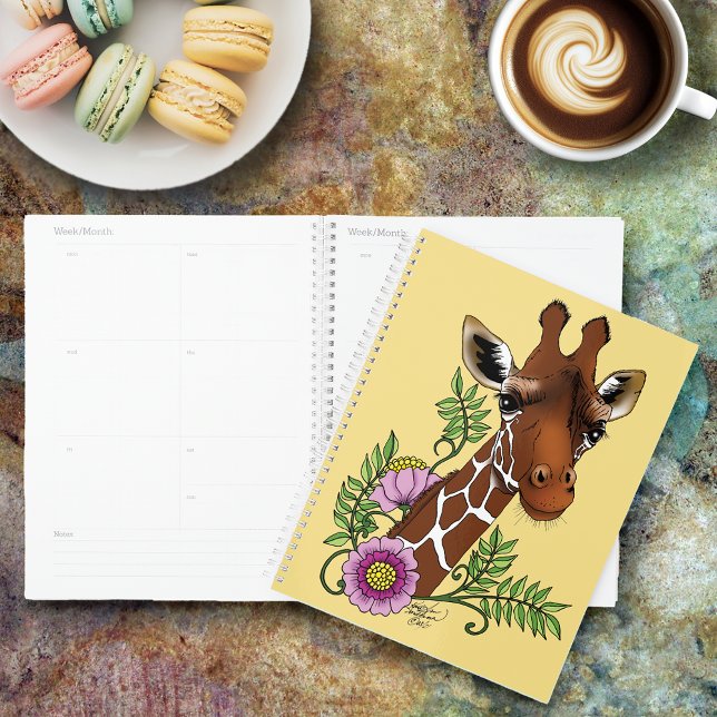 Giraffe Yellow Portrait Flowers Planner (Creator Uploaded)