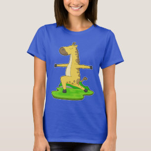 Giraffe Yoga Fitness Gymnastics T-Shirt