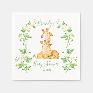 Giraffe Zoo Jungle Animals Baby Shower Napkin