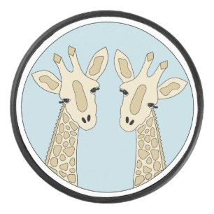 Giraffenpaar blau hockey puck