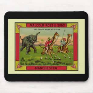 Giraffes and Elephant Mouse Mat
