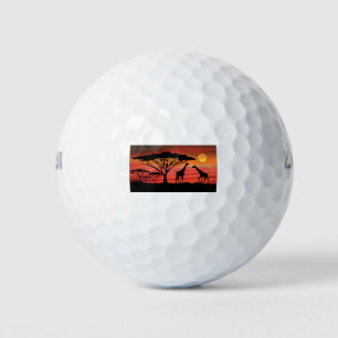 Giraffes-and-Sunset- Golf Balls