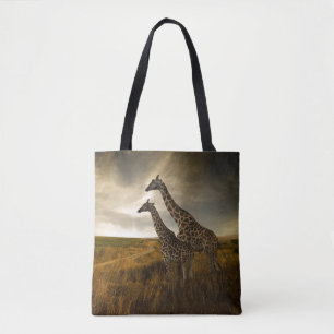 Giraffes and The Landscape Tote Bag