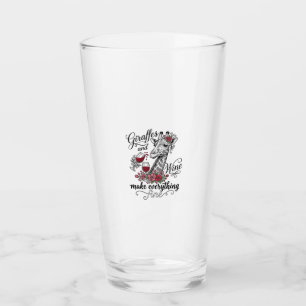 Giraffes And Wine Vintage Engraving Shirt Design_1 Glass