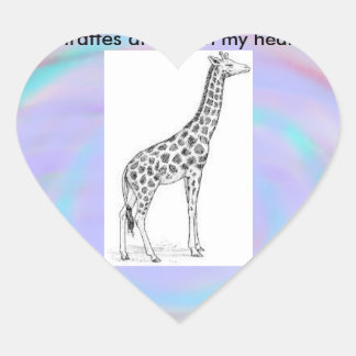 Giraffes are in my heart sticker