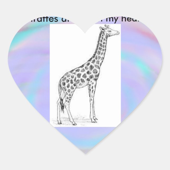 Giraffes are in my heart sticker (Front)