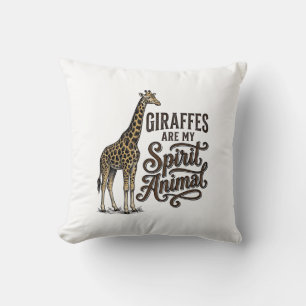 Giraffes Are My Spirit Animal Vintage Shirt Design Cushion