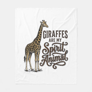 Giraffes Are My Spirit Animal Vintage Shirt Design Fleece Blanket