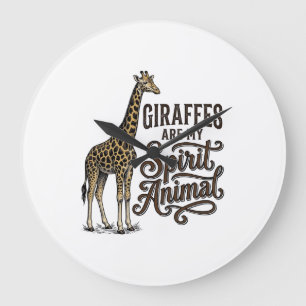 Giraffes Are My Spirit Animal Vintage Shirt Design Large Clock