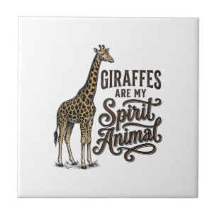 Giraffes Are My Spirit Animal Vintage Shirt Design Tile