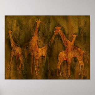 Giraffes Art Mural Poster