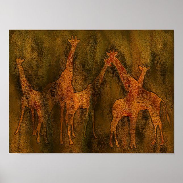 Giraffes Art Mural Poster (Front)