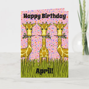 Giraffes Birthday Card