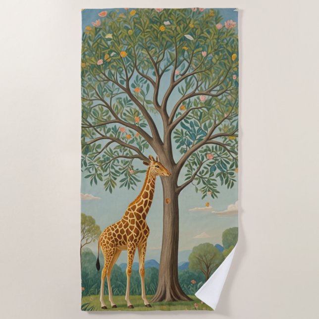 Giraffe's Canopy Beach Towel (Front)