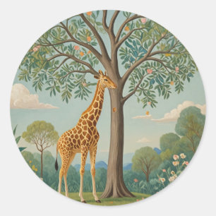 Giraffe's Canopy Classic Round Sticker