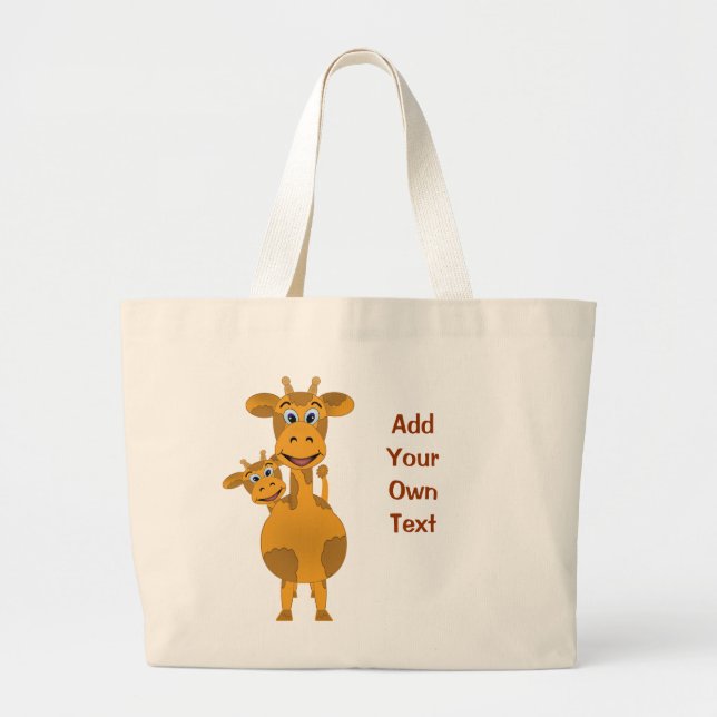 Giraffes Customise Large Tote Bag (Front)