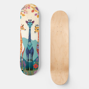 Giraffes Cute Artwork Skateboard