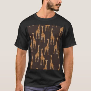 Giraffes Dark: Abstract Vintage Seamless. T-Shirt