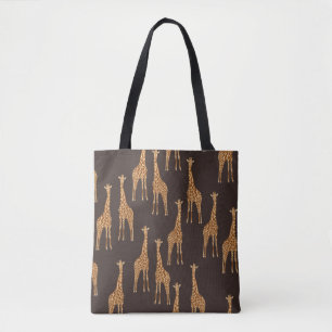 Giraffes Dark: Abstract Vintage Seamless. Tote Bag