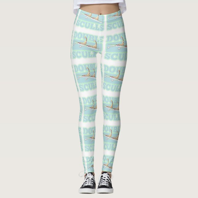 Giraffes double scull rowing regatta leggings (Front)