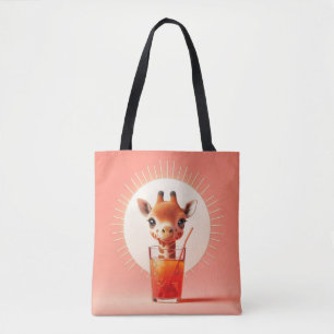 Giraffe's Happy Hour Tote Bag