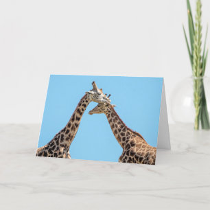 Giraffes Hugging Personalised Card