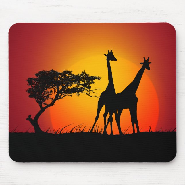 Giraffes in Africa mousepad (Front)