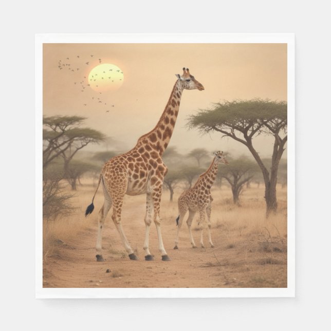 Giraffes in Africa Napkin (Front)