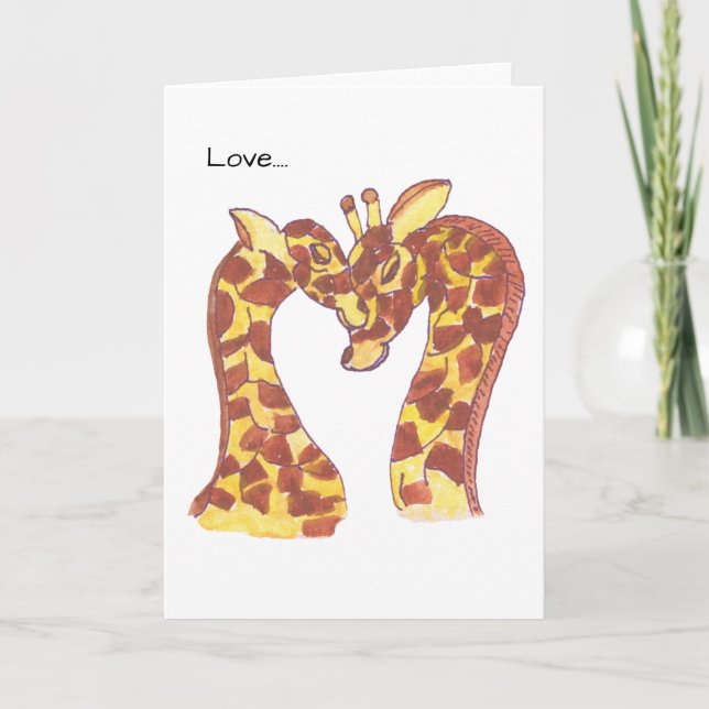 Giraffes in Love Card (Front)