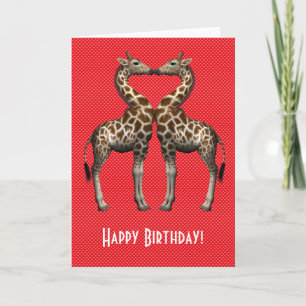 Giraffes In Love Card
