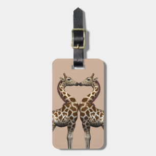 Giraffes In Love Luggage Tag
