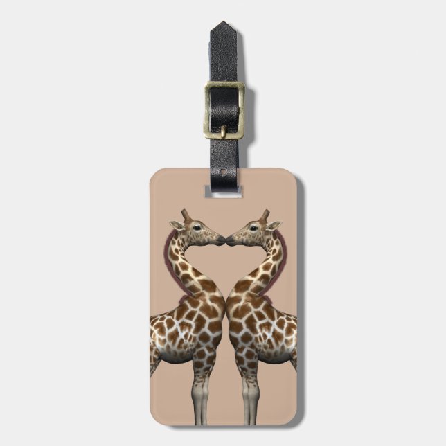 Giraffes In Love Luggage Tag (Front Vertical)