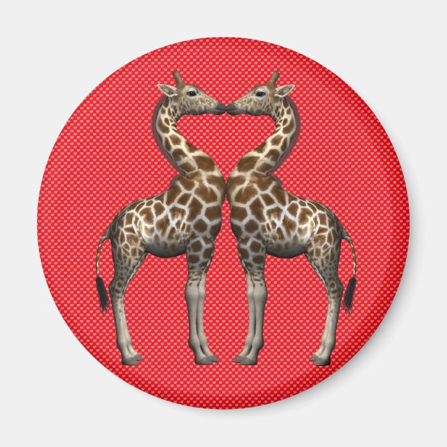 Giraffes In Love Magnet (Front)