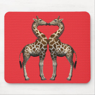 Giraffes In Love Mouse Mat