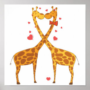 Giraffes in Love Poster