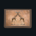 GIRAFFES IN PASSING TRI-FOLD WALLET<br><div class="desc">A unique image featuring giraffes.</div>