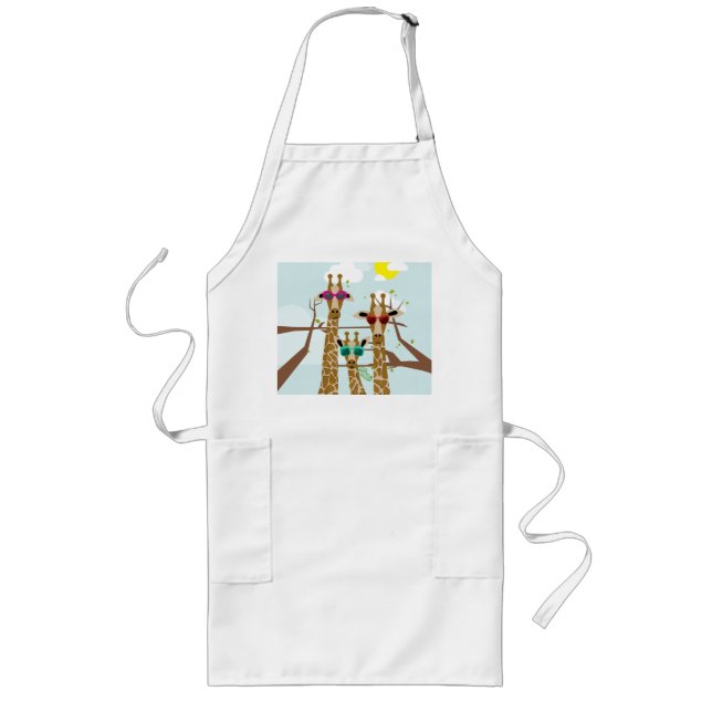 Giraffes in sunglasses long apron (Front)