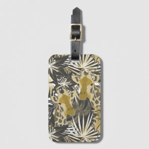 Giraffes in the night forest. luggage tag