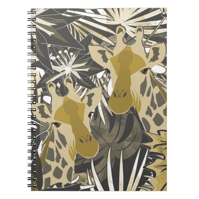 Giraffes in the night forest. notebook (Front)