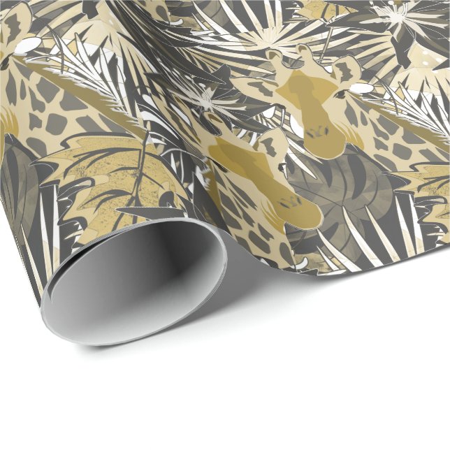Giraffes in the night forest. wrapping paper (Roll Corner)