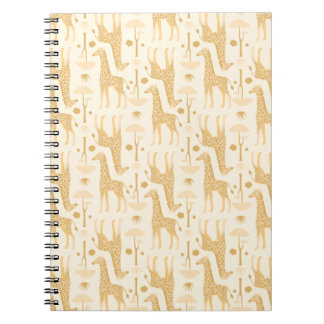 Giraffes in the Savannah in Yellow Notebook